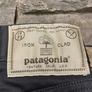 Patagonia Iron Clad Twill Khaki Pants Mens 32x26 Casual Work Active Gray Hemmed